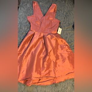 Iris Satin Rust Dress